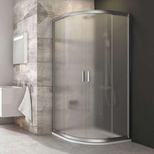RAVAK Blix Čtvrtkruhový sprchový kout čtyřdílný, 78-80 cm, satin/sklo Grape 3B240U00ZG obraz