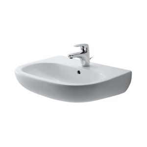 DURAVIT D-Code Umyvadlo 55x43 cm, s přepadem, s otvorem pro baterii, bílá 23105500002 obraz