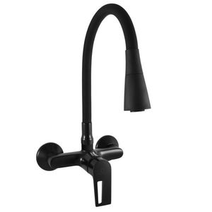 RAV Slezák COLORADO Umyvadlová/dřezová baterie s flexibilním ramínkem, Černá matná, 150 mm CO202.5/13CMAT obraz