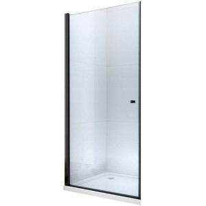 MEXEN Pretoria Sprchové dveře křídlové 80, transparent, černá se stěnovým profilem 852-080-000-70-00 obraz