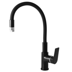 RAV Slezák COLORADO Dřezová baterie s flexibilním ramínkem, Černá matná/Chrom, 1/2" CO119.5/11CMATC obraz