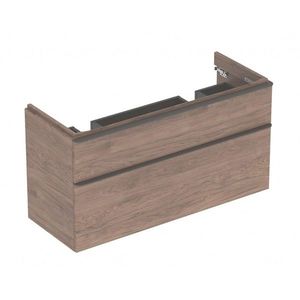 GEBERIT Smyle Square Umyvadlová skříňka, 118x47x62 cm, 2 zásuvky, ořech/lávová 500.356.JR.1 obraz