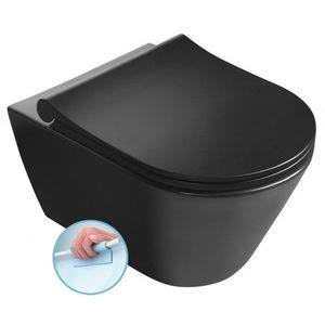 SAPHO AVVA závěsná WC mísa, Rimless, 35, 5x53cm, černá mat 100314-110 obraz