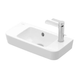 VILLEROY & BOCH O.novo Umývátko Compact 50x25 cm, s přepadem, 1 otvor pro baterii vpravo, CeramicPlus, alpská bílá 4342R5R1 obraz