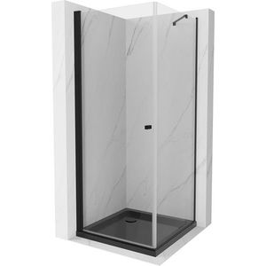 MEXEN/S Pretoria sprchový kout 80x80, transparent, černá + sprchová vanička včetně sifonu 852-080-080-70-00-4070B obraz