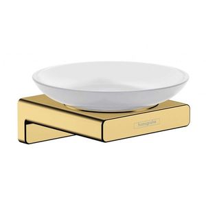 HANSGROHE AddStoris Mýdlenka s držákem, matné sklo/leštěný vzhled zlata 41746990 obraz