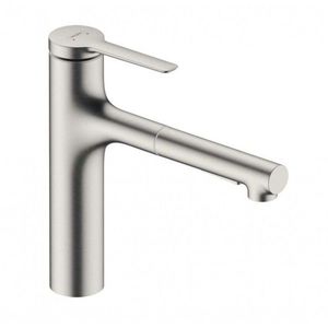 HANSGROHE Zesis M33 Dřezová baterie 160, s výsuvnou sprškou, sBox lite, vzhled nerezu 74804800 obraz