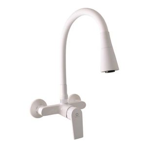RAV Slezák COLORADO Umyvadlová/dřezová baterie s flexibilním ramínkem, Bílá lesklá, 150 mm CO102.5/13B obraz