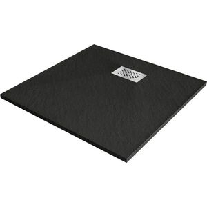 MEXEN/S Hugo sprchová vanička SMC 90 x 90, černá, krytka nerez 42709090-X obraz