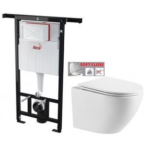 ALCADRAIN Jádromodul předstěnový instalační systém bez tlačítka + WC INVENA LIMNOS WITH SOFT, včetně soft/close sedátka AM102/1120 X LI1 obraz