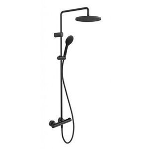 DURAVIT Sprchy Sprchový set s termostatem, průměr 25 cm, 3 proudy, matná černá TH4282008046 obraz
