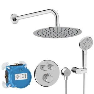 IDEAL STANDARD CeraTherm Navigo Sprchový set s termostatem pod omítku, s tělesem, 3 proudy, průměr 25 cm, chrom A7771AA obraz