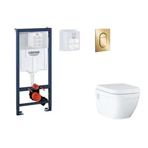 GROHE Rapid SL Set předstěnové instalace, klozetu, sedátka SoftClose a tlačítka Arena Cosmopolitan S, Cool Sunrise SANI11BB4135 obraz
