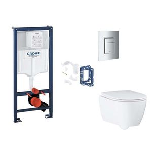 GROHE Rapid SL Set předstěnové instalace, klozetu, sedátka SoftClose, tlačítka Skate Cosmopolitan a sady pro vhazování tablet, chrom SANI11BB2139 obraz