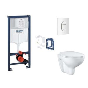 GROHE Rapid SL Set předstěnové instalace, klozetu, sedátka SoftClose, tlačítka Arena Cosmopolitan a sady pro vhazování tablet, alpská bílá SANI11BB3146 obraz