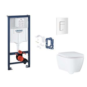 GROHE Rapid SL Set předstěnové instalace, klozetu, sedátka SoftClose, tlačítka Skate Cosmopolitan a sady pro vhazování tablet, alpská bílá SANI11BB3154 obraz