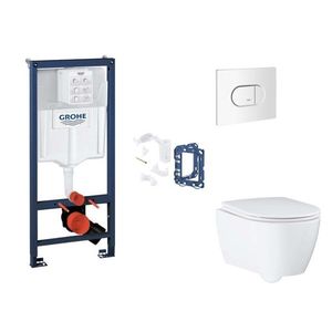 GROHE Rapid SL Set předstěnové instalace, klozetu, sedátka SoftClose, tlačítka Arena Cosmopolitan a sady pro vhazování tablet, alpská bílá SANI11BB3156 obraz