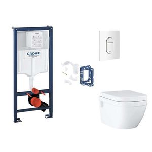 GROHE Rapid SL Set předstěnové instalace, klozetu, sedátka SoftClose, tlačítka Arena Cosmopolitan a sady pro vhazování tablet, alpská bílá SANI11BB3152 obraz