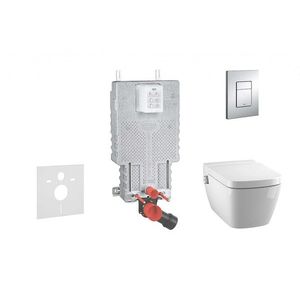 GROHE Uniset Set předstěnové instalace, sprchovací toalety a sedátka Tece, tlačítka Skate Cosmo, Rimless, SoftClose, chrom 38643SET-KT obraz