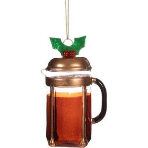 Skleněná ručně vyrobená vánoční ozdoba ø 5, 5 cm Christmas Cafetiere – Sass & Belle obraz