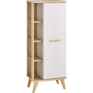 Krémová vysoká koupelnová skříňka v dekoru dubu 50, 5x128 cm Quickset 966 – Pelipal obraz
