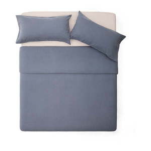 Povlečení šedomodré na dvoulůžko/prodloužené s příměsí lnu 260x240 cm Simmel – Kave Home obraz