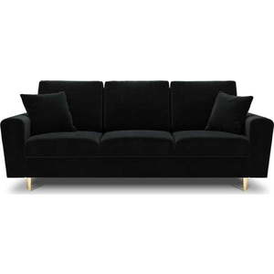 Černá sametová rozkládací/s úložným prostorem pohovka 235 cm Kyoto – Cosmopolitan Design obraz
