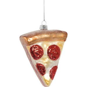Skleněná ručně vyrobená vánoční ozdoba 10 cm Pizza Slice – Sass & Belle obraz