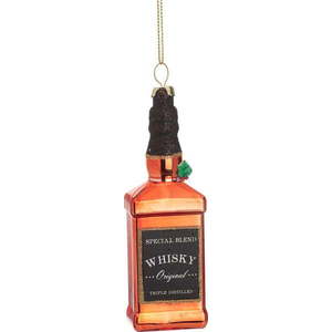 Skleněná ručně vyrobená vánoční ozdoba 12 cm Whisky Bottle – Sass & Belle obraz
