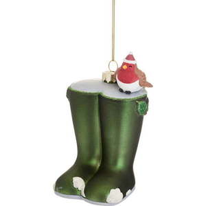 Skleněná ručně vyrobená vánoční ozdoba 12 cm Christmas Wellies – Sass & Belle obraz