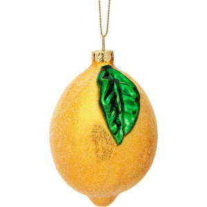 Skleněná ručně vyrobená vánoční ozdoba ø 6 cm Shimmering Lemon – Sass & Belle obraz