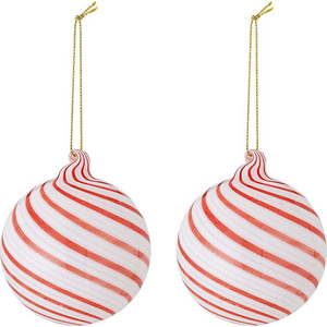 Skleněné vánoční koule v sadě 2 ks ø 8 cm Zwirl – Bloomingville obraz