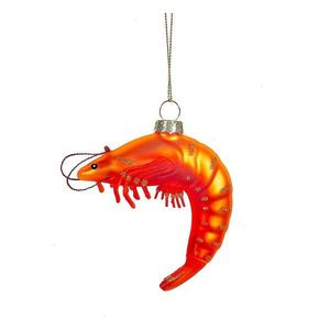 Skleněná ručně vyrobená vánoční ozdoba 8 cm King Prawn – Sass & Belle obraz