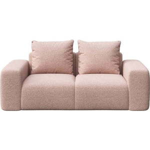 Růžová pohovka z textilie bouclé 212 cm Monce – Rodier obraz
