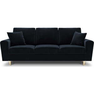 Tmavě modrá sametová rozkládací/s úložným prostorem pohovka 235 cm Kyoto – Cosmopolitan Design obraz