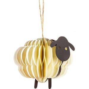 Papírová ručně vyrobená vánoční ozdoba 9 cm Sheep Honeycomb – Sass & Belle obraz