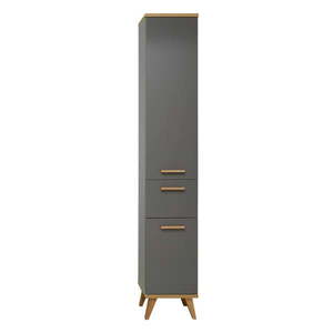 Šedá vysoká/úzká koupelnová skříňka v dekoru dubu 35, 5x205 cm Quickset 924 – Pelipal obraz