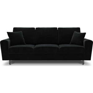 Černá sametová rozkládací/s úložným prostorem pohovka 235 cm Kyoto – Cosmopolitan Design obraz