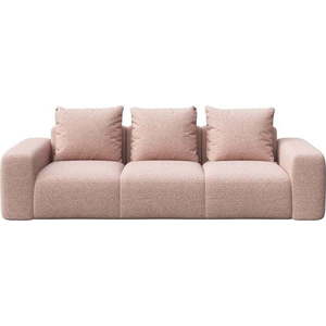 Růžová pohovka z textilie bouclé 287 cm Monce – Rodier obraz