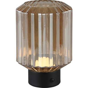 Černo-béžová stmívatelná LED stolní lampa se skleněným stínidlem (výška 19, 5 cm) Lord – Trio obraz