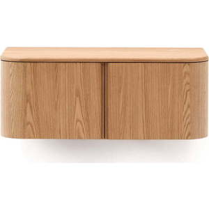 Závěsná skříňka pod umyvadlo v dekoru jasanu v přírodní barvě 90x35 cm Salaya – Kave Home obraz