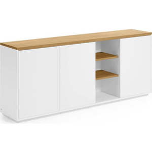 Bílá komoda v dekoru dubu 180x75x36 cm Abilen – Kave Home obraz