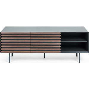 Černý TV stolek v dekoru ořechu 162x58x45 cm Kesia – Kave Home obraz