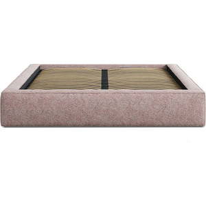 Světle růžová čalouněná dvoulůžková postel s úložným prostorem s roštem 180x200 cm Simon – Micadoni obraz