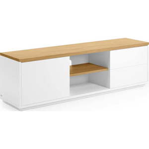 Bílý TV stolek v dekoru dubu 150x44x36 cm Abilen – Kave Home obraz