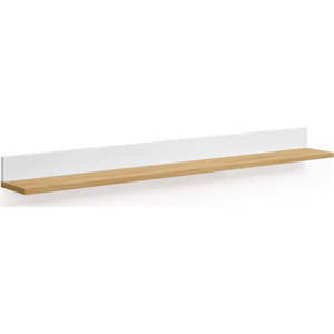 Bílá/v přírodní barvě police v dekoru dubu 120 cm Abilen – Kave Home obraz