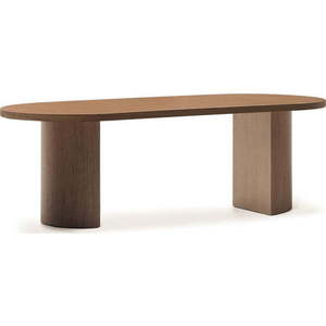 Kulatý jídelní stůl s deskou v dekoru ořechového dřeva 100x240 cm Nealy – Kave Home obraz