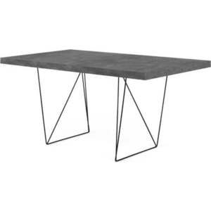 Pracovní stůl v dekoru betonu s černým podnožím TemaHome Multi, 160 x 90 cm obraz