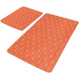 Sametové koupelnové předložky v terakotové barvě v sadě 2 ks 60x100 cm – Mila Home obraz