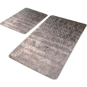 Šedé sametové koupelnové předložky v sadě 2 ks 60x100 cm – Mila Home obraz